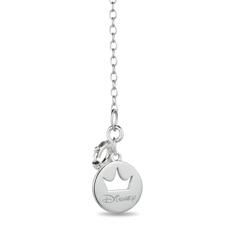 Main Image 2 of Enchanted Disney Aurora Oval Morganite and 1/10 CT. T.W. Diamond Key Pendant in Sterling Silver and 10K Rose Gold - 19"