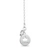 Thumbnail Image 1 of Enchanted Disney Belle 1/6 CT. T.W. Diamond Rose Necklace in Sterling Silver and 10K Rose Gold
