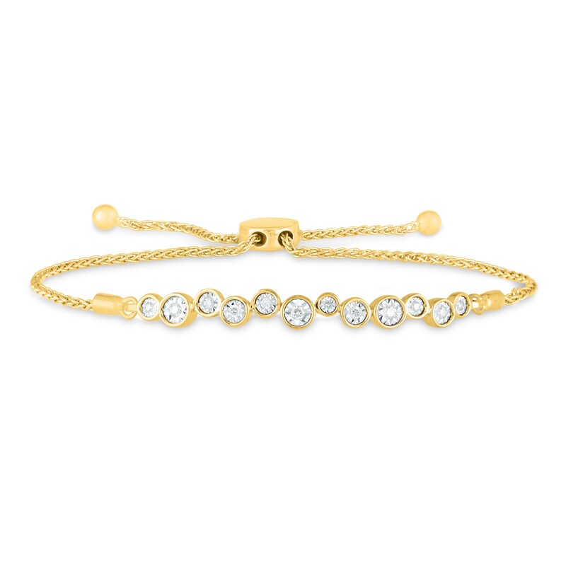 1/5 CT. T.W. Diamond Bubbles Bolo Bracelet in 10K Gold - 9.0"