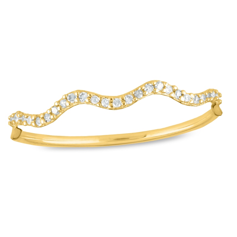 1/15 CT. T.W. Diamond Wave Band in 10K Gold