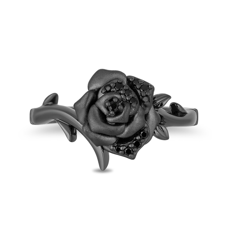 Main Image 4 of Enchanted Disney Villains Maleficent 1/10 CT. T.W. Black Diamond Ring in Sterling Silver and Black Rhodium - Size 7