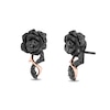 Thumbnail Image 1 of Enchanted Disney Villains Maleficent 1/5 CT. T.W. Black Diamond Rose Stud Earrings in Black Sterling Silver