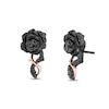 Thumbnail Image 0 of Enchanted Disney Villains Maleficent 1/5 CT. T.W. Black Diamond Rose Stud Earrings in Black Sterling Silver