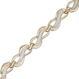 1/4 CT. T.W. Diamond Infinity Link Bracelet in 10K Gold
