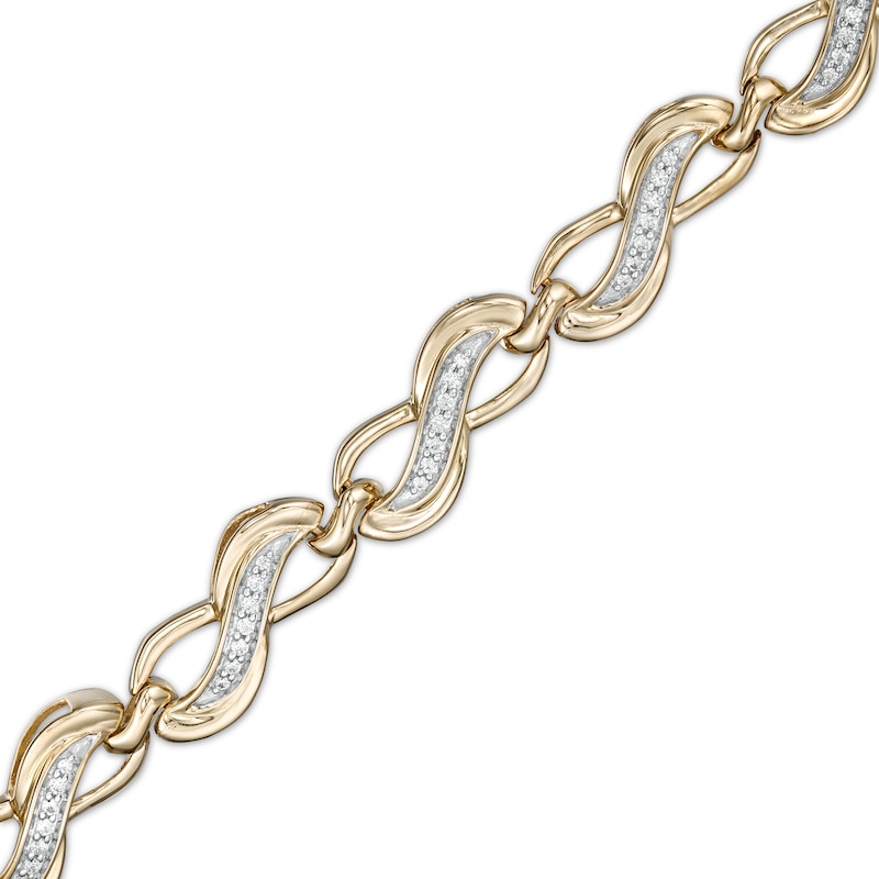 Main Image 1 of 1/4 CT. T.W. Diamond Infinity Link Bracelet in 10K Gold