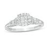 Thumbnail Image 1 of Cherished Promise Collection™ 1/3 CT. T.W. Princess-Cut Quad Diamond Cushion Frame Promise Ring in 10K White Gold