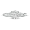 Thumbnail Image 4 of Cherished Promise Collection™ 1/3 CT. T.W. Princess-Cut Quad Diamond Cushion Frame Promise Ring in 10K White Gold
