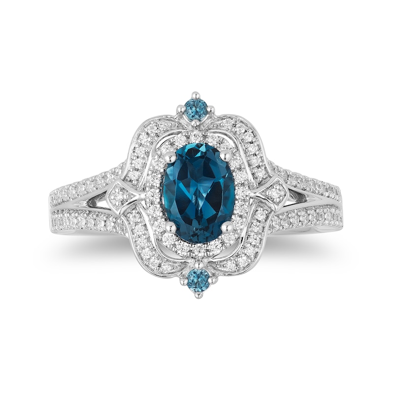 Main Image 3 of Collector's Edition Enchanted Disney Cinderella 70th Anniversary Topaz and 1/4 CT. T.W. Diamond Ring in 14K White Gold