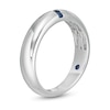 Thumbnail Image 3 of Vera Wang Men's Blue Sapphire Linear Three Stone Wedding Band in 14K White Gold