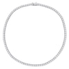 Thumbnail Image 3 of 4.0mm White Lab-Created Sapphire Tennis Necklace in Sterling Silver - 17"