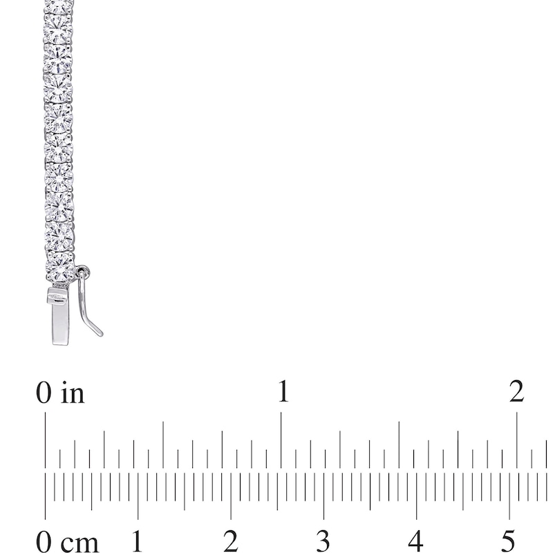 Main Image 4 of 4.0mm White Lab-Created Sapphire Tennis Necklace in Sterling Silver - 17"