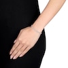Thumbnail Image 2 of 4.0mm Lab-Created White Sapphire Tennis Bracelet in Sterling Silver with Rose Rhodium - 7.25"