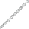 Thumbnail Image 1 of 1/10 CT. T.W. Diamond Teardrop Link Bracelet in Sterling Silver - 7.5"