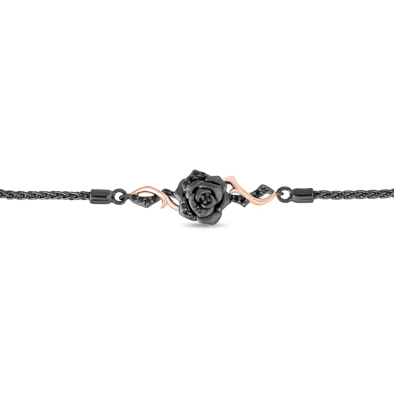 Main Image 2 of Enchanted Disney Villains Maleficent 1/6 CT. T.W. Black Diamond Bolo Bracelet in Black Sterling Silver