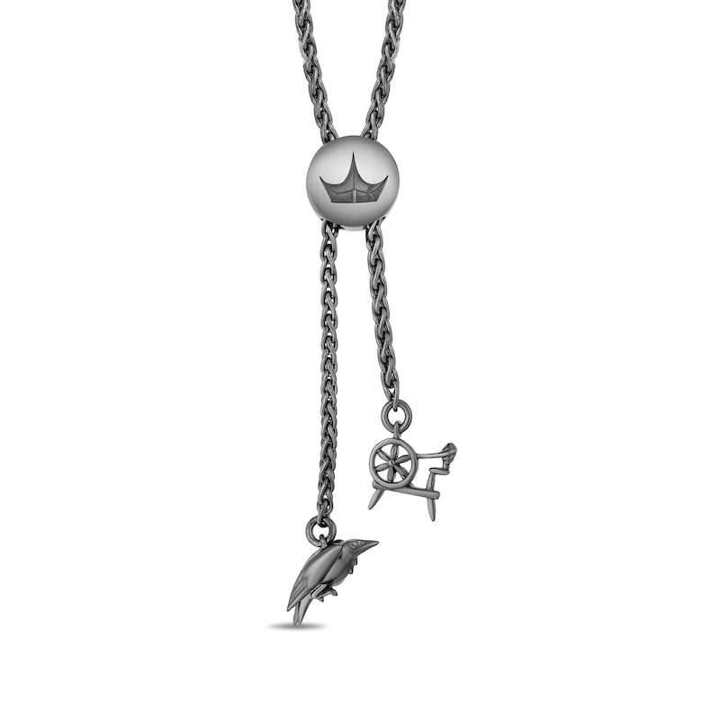 Main Image 3 of Enchanted Disney Villains Maleficent 1/6 CT. T.W. Black Diamond Bolo Bracelet in Black Sterling Silver