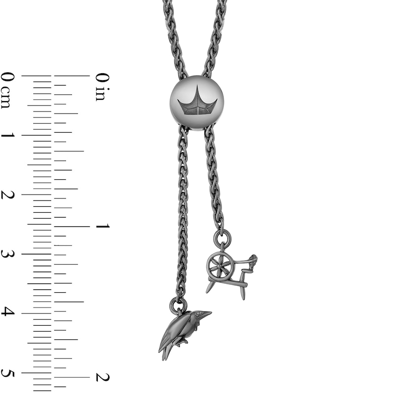 Main Image 4 of Enchanted Disney Villains Maleficent 1/6 CT. T.W. Black Diamond Bolo Bracelet in Black Sterling Silver