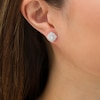 Marilyn Monroe™ Collection 5/8 CT. T.W. Oval Diamond Frame Starburst Stud Earrings in 10K White Gold
