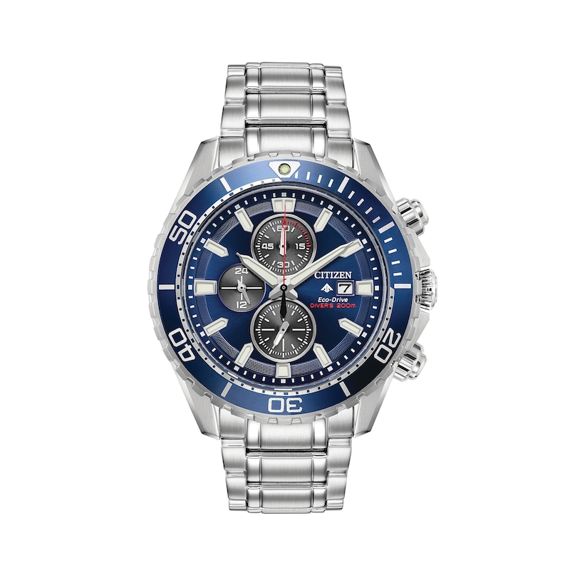 Main Image 1 of Men's Citizen Eco-Drive® Promaster Diver Chronograph Watch with Dark Blue Dial (Model: CA0710-58L)
