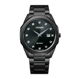 Men's Citizen Eco-Drive® Corso Diamond Accent Black IP Watch (Model: BM7495-59G)
