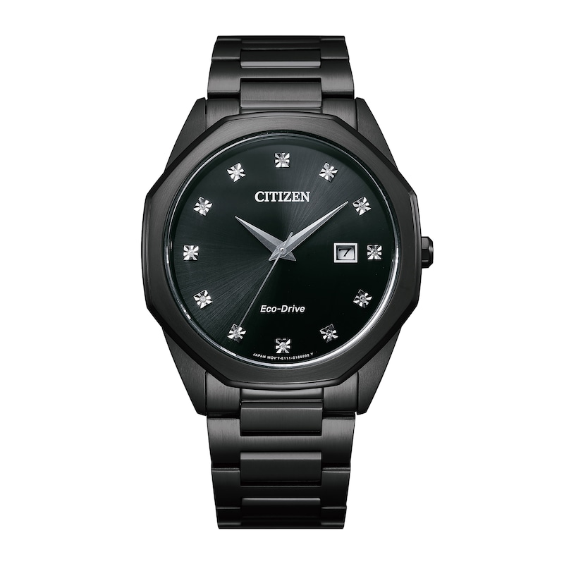 Main Image 1 of Men's Citizen Eco-Drive® Corso Diamond Accent Black IP Watch (Model: BM7495-59G)