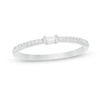 Thumbnail Image 1 of 1/8 CT. T.W. Sideways Baguette-Cut and Round Diamond Promise Ring in 10K White Gold