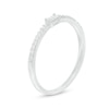 Thumbnail Image 1 of 1/8 CT. T.W. Sideways Baguette-Cut and Round Diamond Promise Ring in 10K White Gold