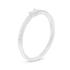 Thumbnail Image 2 of 1/8 CT. T.W. Sideways Baguette-Cut and Round Diamond Promise Ring in 10K White Gold
