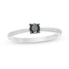 Thumbnail Image 1 of 1/4 CT. T.W. Enhanced Black and White Diamond Promise Ring in Sterling Silver