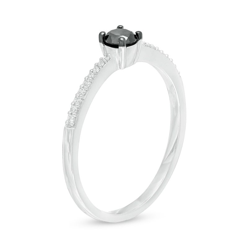 1/4 CT. T.W. Enhanced Black and White Diamond Promise Ring in Sterling Silver