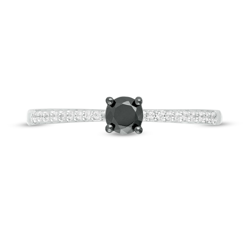 1/4 CT. T.W. Enhanced Black and White Diamond Promise Ring in Sterling Silver