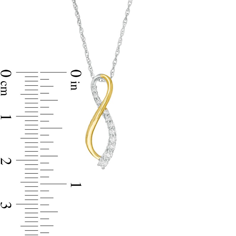Main Image 2 of 1/5 CT. T.W. Diamond Infinity Ribbon Pendant in Sterling Silver with 14K Gold Plate