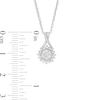 Thumbnail Image 2 of 1/4 CT. T.W. Baguette-Cut and Round Diamond Sunflower Drop Pendant in Sterling Silver