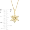 Thumbnail Image 1 of 1/15 CT. T.W. Diamond Snowflake Pendant in Sterling Silver with 14K Gold Plate