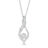 Thumbnail Image 1 of 1/6 CT. T.W. Diamond Swirl Flame Pendant in Sterling Silver