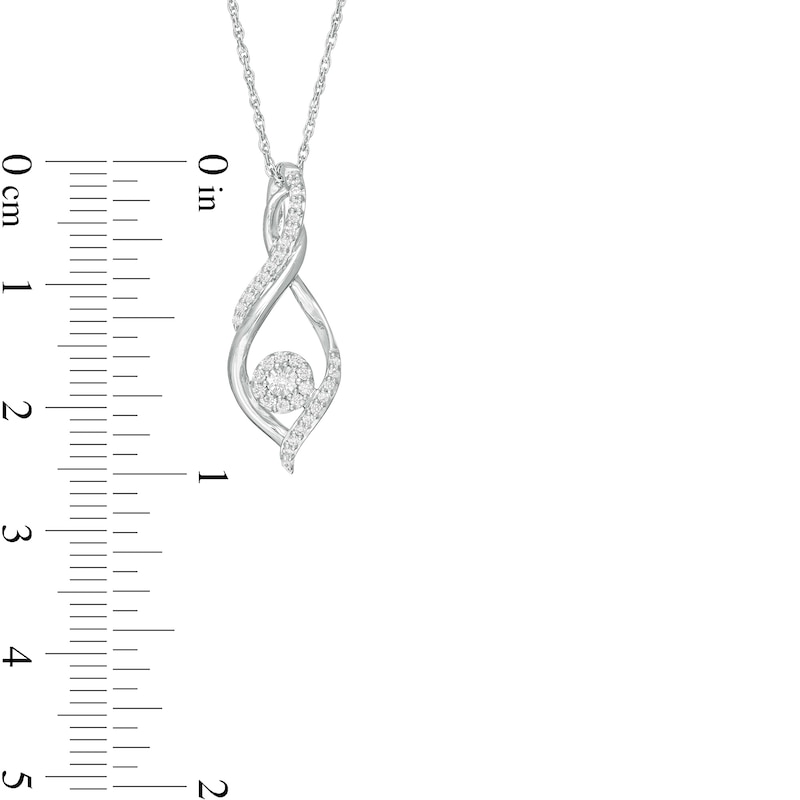 Main Image 2 of 1/6 CT. T.W. Diamond Swirl Flame Pendant in Sterling Silver