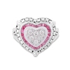 Thumbnail Image 2 of 1/6 CT. T.W. Diamond and Lab-Created Ruby Double Frame Heart Ring in Sterling Silver