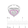 Thumbnail Image 3 of 1/6 CT. T.W. Diamond and Lab-Created Ruby Double Frame Heart Ring in Sterling Silver