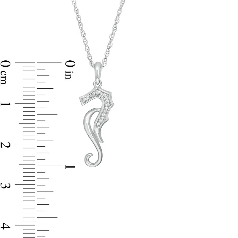 Main Image 2 of Diamond Accent Abstract Seahorse Pendant in Sterling Silver