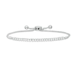 1/2 CT. T.W. Diamond Tennis Bolo Bracelet in Sterling Silver - 9.5"