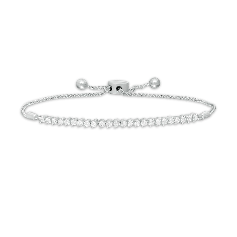 Main Image 1 of 1/2 CT. T.W. Diamond Tennis Bolo Bracelet in Sterling Silver - 9.5"