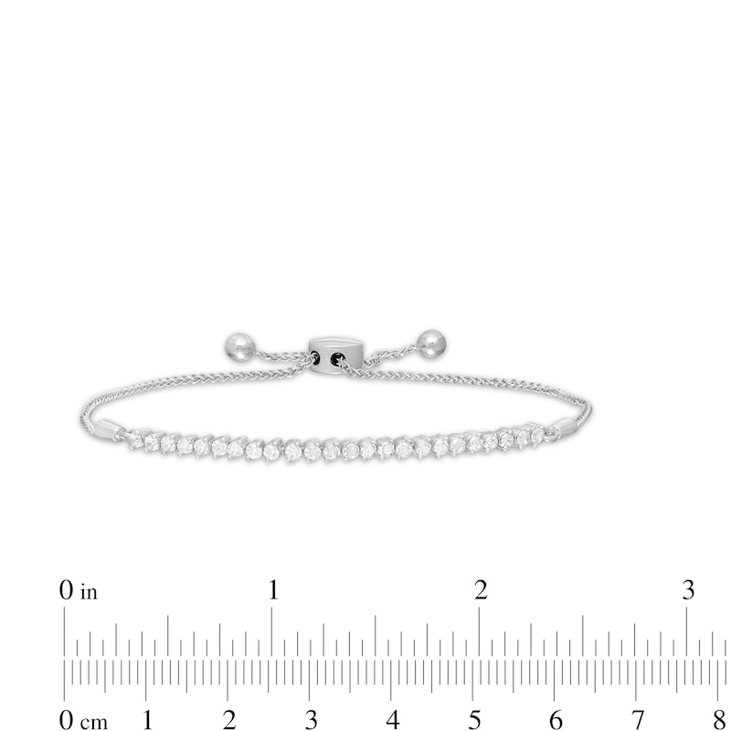 Main Image 2 of 1/2 CT. T.W. Diamond Tennis Bolo Bracelet in Sterling Silver - 9.5"