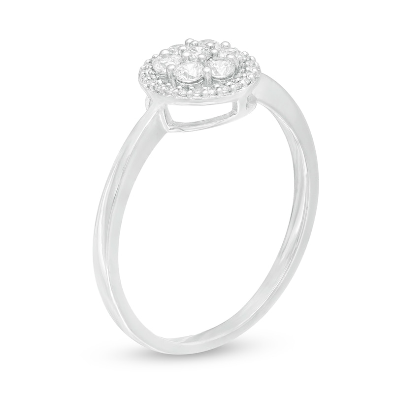 Main Image 2 of 1/4 CT. T.W. Composite Diamond Frame Promise Ring in Sterling Silver