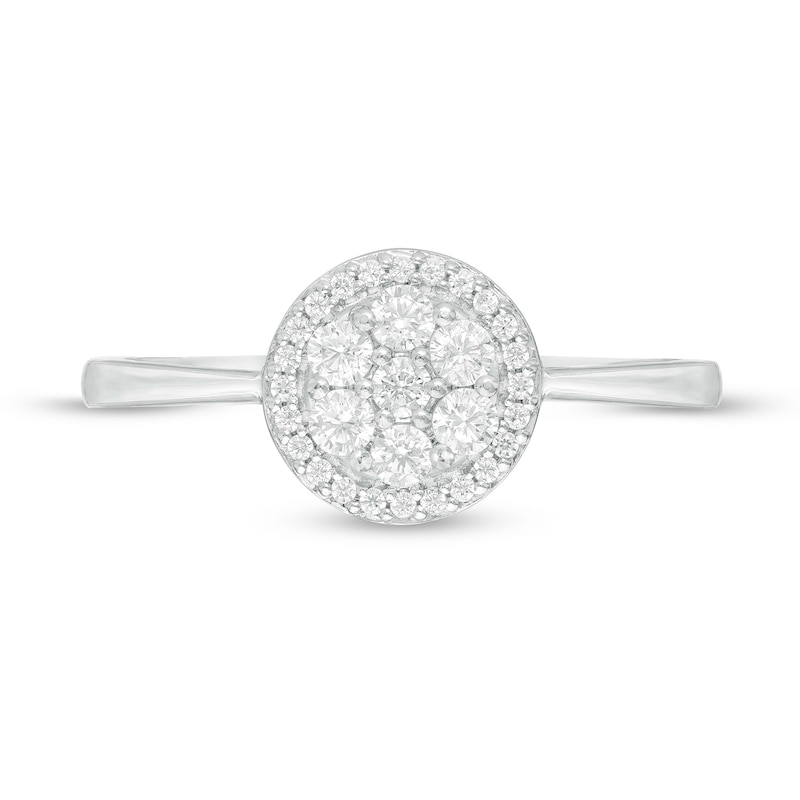 Main Image 3 of 1/4 CT. T.W. Composite Diamond Frame Promise Ring in Sterling Silver