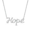 Thumbnail Image 1 of 1/15 CT. T.W. Diamond "Hope" Script Necklace in Sterling Silver