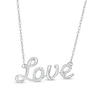 Thumbnail Image 0 of 1/20 CT. T.W. Diamond "Love" Script Necklace in Sterling Silver