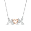 Thumbnail Image 1 of 1/8 CT. T.W. Diamond "MOM" with Heart Necklace in Sterling Silver and 10K Rose Gold
