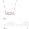 Thumbnail Image 2 of 1/8 CT. T.W. Diamond "MOM" with Heart Necklace in Sterling Silver and 10K Rose Gold