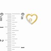 Thumbnail Image 2 of 1/20 CT. T.W. Diamond Heart Frame Stud Earrings in Sterling Silver with 14K Gold Plate