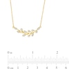 Thumbnail Image 2 of 1/6 CT. T.W. Diamond Curved Leafy-Branch Necklace in Sterling Silver with 14K Gold Plate