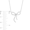 Thumbnail Image 1 of 1/8 CT. T.W. Diamond Ribbon Bow Necklace in Sterling Silver